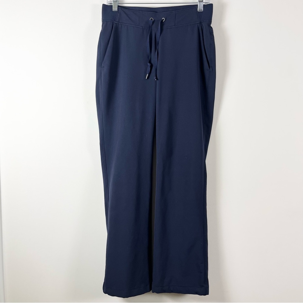 Athleta Womens Midtown Trouser Size 4 Navy Blue Travel Yoga Workout Gym Comfy